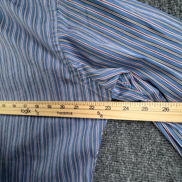 Ralph Lauren Button Up Shirt Long Sleeve Blue Red Striped Classic Fit 15.5 32/33 - Picture 11 of 11